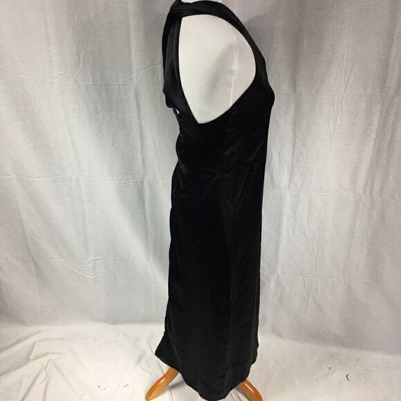NWT Bishop + young XS black criss cross straps black silky dress zipper on side - Picture 5 of 7